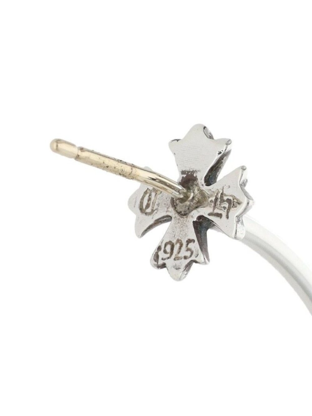 Chrome Hearts Hoop CH Pls CH Plus Silver Earrings - Picture 3 of 5